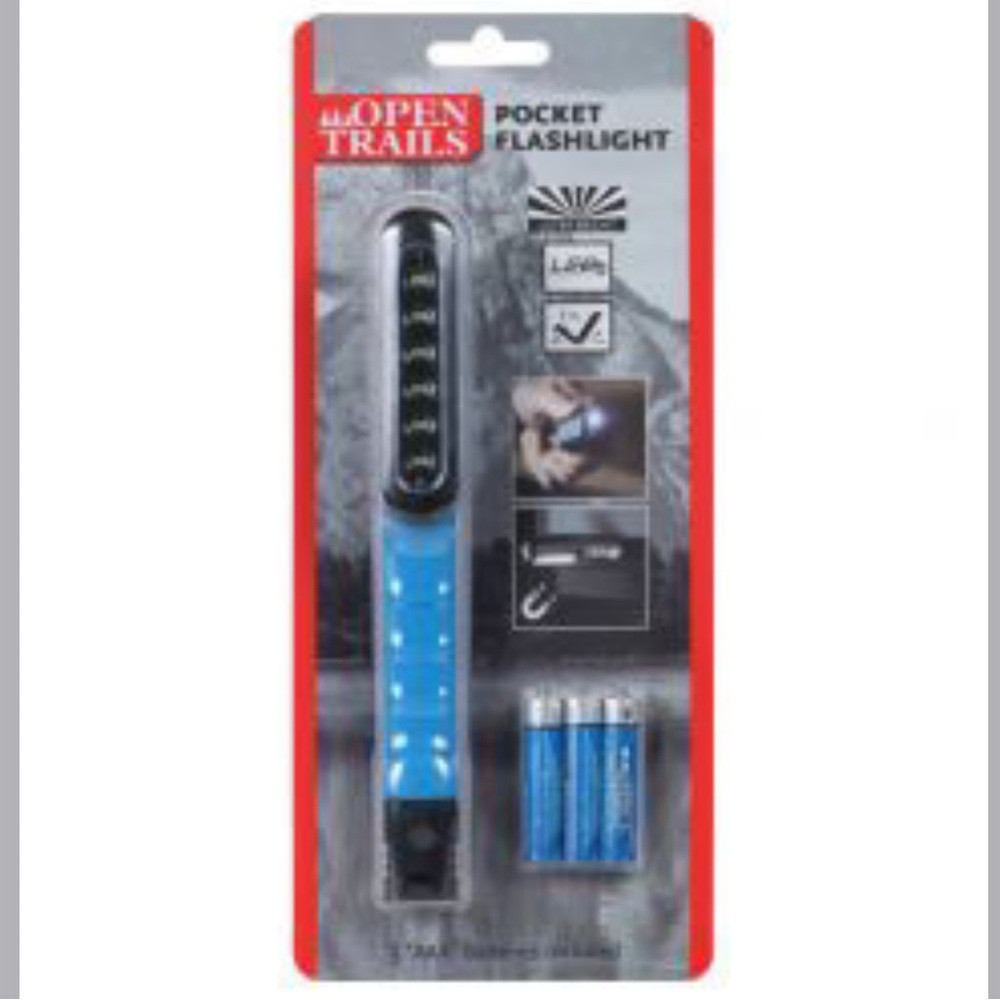 Open Trails Pocket Flashlight blue ultra bright LED light